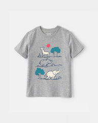 Toddler Boy Zoo Animal Graphic Tee - Grey