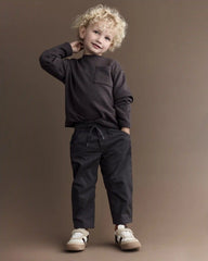 Toddler Boy Canvas Pull-On Pant - Dark Grey