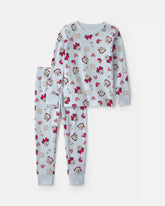 Toddler 2-Piece Disney Mickey Mouse Christmas 100% Cotton Snug Fit Pajama Set - Blue