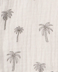 Baby Boy 2-Piece Organic Cotton Gauze Top & Short Set in Palm Trees