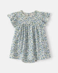 Baby Girl 2-Piece Floral Cardigan Dress Set - Blue