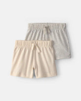 Baby 2-Pack Shorts - Cream/Grey