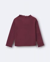 Toddler Girl Mock Neck Ruffle Long-Sleeve Top - Burgundy