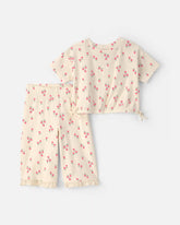 Baby Girl 2-Piece Short-Sleeve Top & Pant Set - Cream