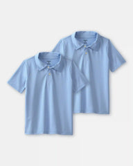 Boys 2-Pack Uniform Active Polo Shirts - Blue