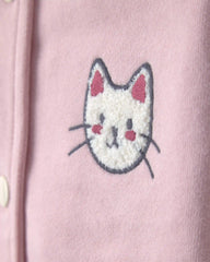 Toddler Girl 3-Piece Cat French Terry Long-Sleeve Layering Set - Pink/White