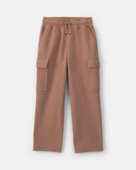 Boys Fleece Cargo Pants - Tan