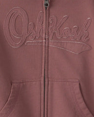 Toddler OshKosh Logo Zip-Up Hoodie - Brown