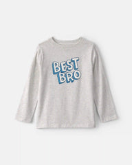 Boys 'Best Bro' Long-Sleeve Graphic Tee - Grey