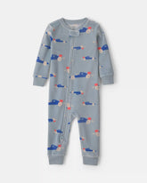 Toddler Boy 1-Piece Cars DreamPlush Snug Fit Pajama - Blue