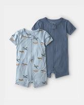 Baby Boy 2-Pack PurelySoftâ„¢ Vintage Plane Rompers - Blue