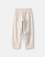 Girls Heart Fleece Barrel Pants - Cream