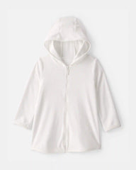 Toddler Girl Terry Cover Up - White