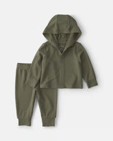 Baby Boy 2-Piece PurelySoftâ„¢ Hoodie Layering Set - Olive Green