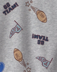 Toddler Boy Game Day Pullover Sweatshirt - Grey