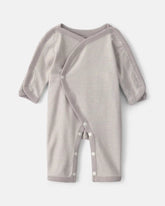 Baby Striped 100% Cotton Sleep & Play Pajama - Grey