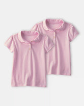 Toddler Girl 2-Pack Uniform Polo Shirts - Pink