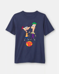 Kids Phineas and Ferb Graphic Tee - Navy Blue