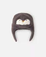 Baby Penguin Christmas Fleece Hat - Grey