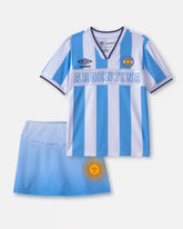 Girls 2-Piece Umbro Argentina Soccer Jersey & Skort Set - Light Blue/White