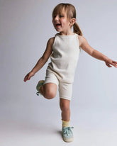 Toddler Girl Ribbed Playtime Tank Top - Cream
