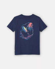 Boys Axolotl Graphic Tee - Navy
