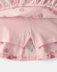 Toddler Girl 2-Piece Apple French Terry Long-Sleeve Top & Skort Set - Pink