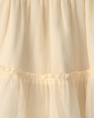 Baby Girl Shimmer Long-Sleeve Dress - Cream