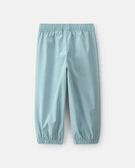 Toddler Girl Bow-Cuff Poplin Joggers - Blue