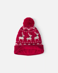 Baby 2-Piece Fair Isle Christmas Beanie & Glove Set - Red