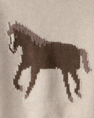 Baby Organic Cotton Horse Sweater Knit Pullover