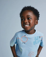 Toddler 'Let's Play' Raglan Relaxed Tee - Light Blue