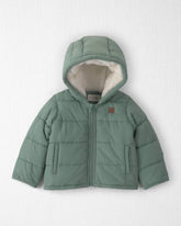 Baby Recycled Teddy Fleece Hooded Puffer Jacket