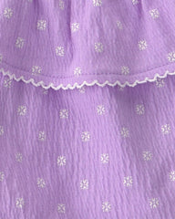 Baby Girl 2-Piece Ruffle Tank Top & Short Set - Purple