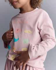Toddler Girl 'I Feel' Long-Sleeve Relaxed Graphic Tee - Light Pink