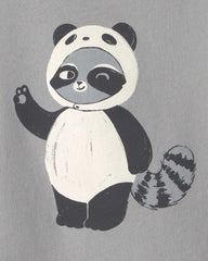 Toddler Boy Raccoon Long-Sleeve Graphic Tee - Grey