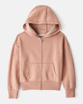 Girls DayDream Fleece Long-Sleeve Hooded Zip-Up Jacket - Brown