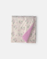 Baby Floral Plush Blanket - Purple/Ivory