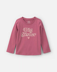 Toddler Girl 'Big Sister' Long-Sleeve Graphic Tee - Pink