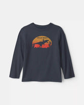 Boys 'Wild West' Dinosaur Long-Sleeve Graphic Tee - Navy Blue