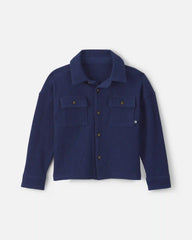Toddler Boy Thermal Long-Sleeve Button-Down Shirt - Navy Blue