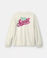 Adult 'Team Santa' Christmas Fleece Loose Fit Pajama Top - Cream