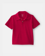 Toddler Boy 2-Pack Uniform Piqué Polo Shirts - Red