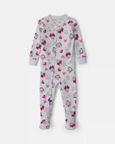 Baby 1-Piece Disney Mickey Mouse Christmas 100% Cotton Snug Fit Footed Pajama - Blue