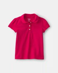 Toddler Girl 2-Pack Uniform Polo Shirts - Red