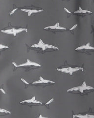 Boys Shark Raincoat - Grey