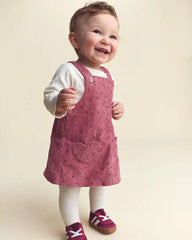 Baby Girl 3-Piece Heart Corduroy Long-Sleeve Dress Set - Pink/Cream