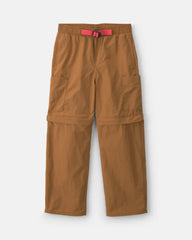 Boys Cargo Utility Zip-Off Pants - Brown