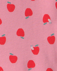 Toddler Girl Apple 100% Cotton 2-Piece Pajama Set - Pink