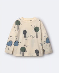 Toddler Long-Sleeve Relaxed Graphic Tee in Music Squish - Cream